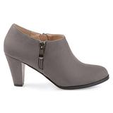 Brinley Co. Womens Sadra Faux Suede Low-Cut Comfort-Sole Ankle Booties Grey, 6 Regular US screenshot. Shoes directory of Clothing & Accessories.
