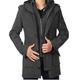 SZAWSL Men's Winter Classic Warm Woolen Trench Coats Jacket with Hood Overcoat (XX-Large, Gray) (Gray, UK X-Small/Tag Asia L)