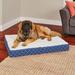 Quiet Time Couture Double Orthopedic Dog Bed, 33.75" L X 53.5" W X 11" H, Blue, X-Large, Blue / White