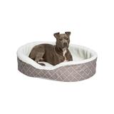 Quiet Time Couture Orthopedic Cradle Dog Bed, 24.75" L X 36" W X 8.75" H, Gray, Large, Gray / White