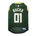 NBA Eastern Conference Mesh Jersey for Dogs, Large, Milwaukee Bucks, Multi-Color