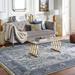 Blue/Gray 96 x 0.28 in Area Rug - Birch Lane™ Mulane Oriental Hand-Knotted Wool Navy Area Rug Wool | 96 W x 0.28 D in | Wayfair