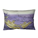 East Urban Home Boat Among the Lily Pads Linen Lumbar Pillow Polyester/Polyfill/Linen in Yellow | 14 H x 20 W x 3 D in | Wayfair