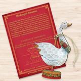 The Holiday Aisle® Carousel Goose Holiday Shaped Wood Ornament Wood in Brown/White | 5.5 H x 5 W x 0.5 D in | Wayfair