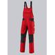 BP 1791-555-81-44l Latzhose, Stretch-Hosenträger mit Clipbefestigungen, 295,00 g/m² Stoffmischung, rot/schwarz, 44l