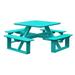 Red Barrel Studio® Bathilda Outdoor Picnic Table Plastic in Blue | 79 W x 79 D in | Wayfair 9BC3E990E4014DB6B6FB3B5512ACDCF8