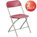 HERCULES Series 650 lb. Capacity Premium Red Plastic Folding Chair (Set of 2) - Flash Furniture 2-LE-L-3-RED-GG