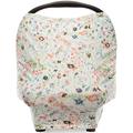 Parker Baby 4 in 1 Car Seat Cover for Girls - Stretchy Carseat Canopy, Nursing Cover, Grocery Cart Cover, Infinity Scarf -"Bloom"