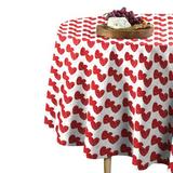East Urban Home Wiegbert Geometric Round Valentine's Day Tablecloth Polyester in Gray/Red | 84 D in | Wayfair EC2DD23930F647769938DA57B13F0B35