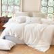 Simple&Opulence 100% Pure Linen Duvet Cover Set with Coconut Button Closure, 2 Pieces Soft Home Accessories Bedding with 1 Comforter Cover and 1 Pillowcase(Single 137cm x 200cm,White)