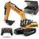 Top Race 23 Channel Hobby Remote Control Digger Excavator, V4, Construction Vehicle RC Tractor, Full Metal Excavator Toy Digger With Real Smoke, Heavy Duty Carries 70 KG and Diggs 0.5 KG