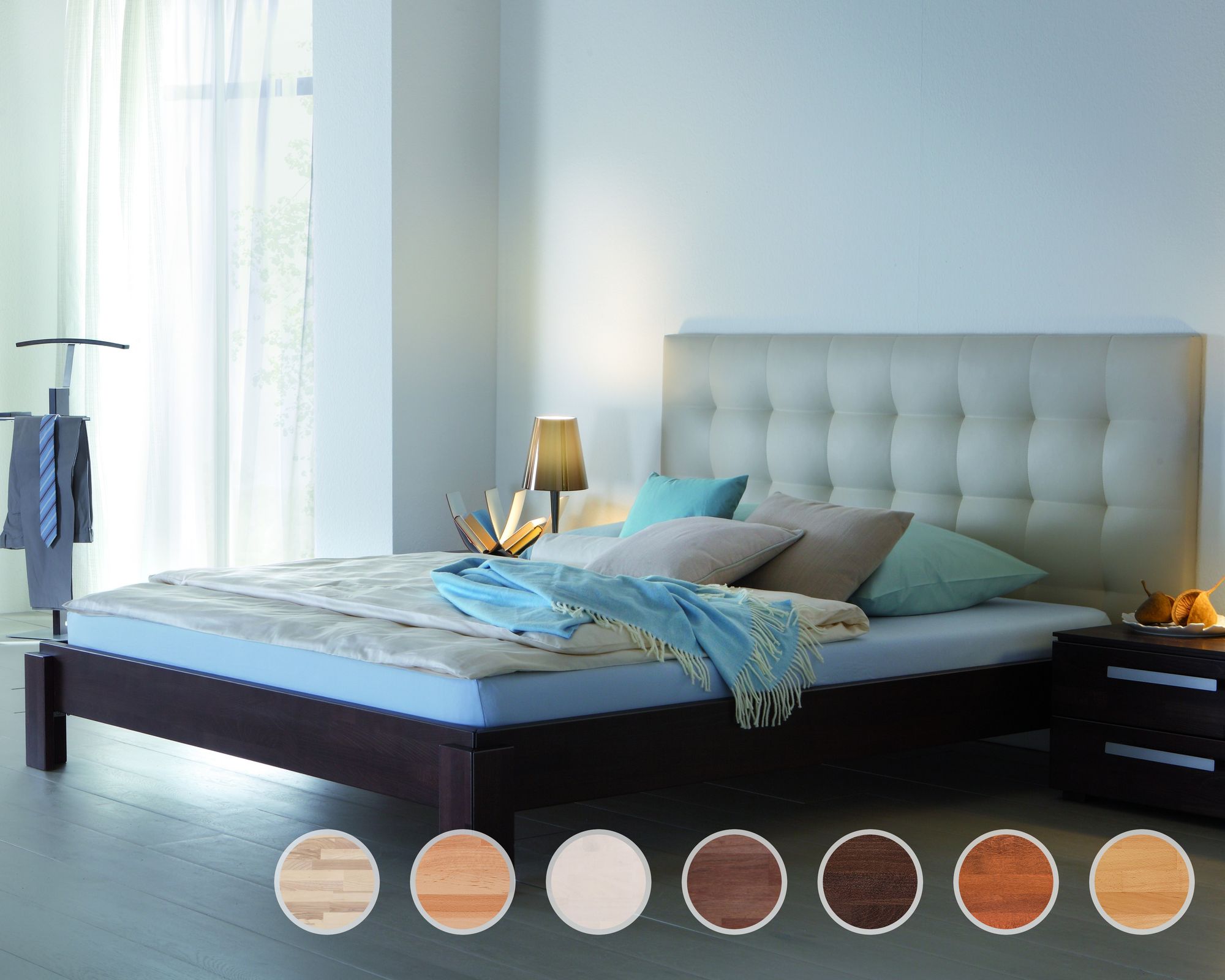 Hasena Wood-Line Massivholzbett Classic Amigo/Sogno 100x200 cm / Kernbuche natur, geölt