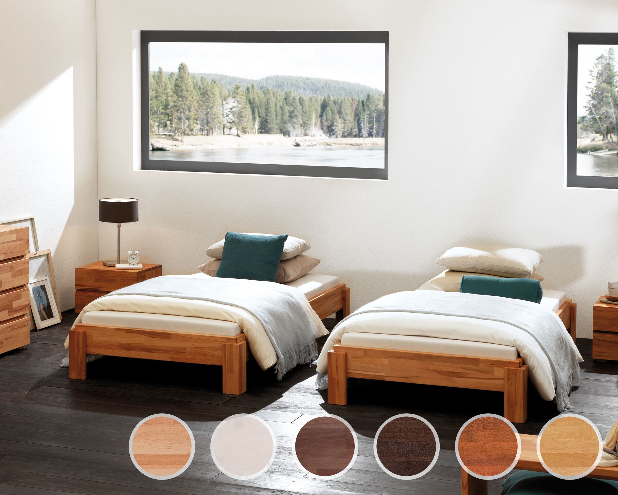 Hasena Wood-Line »Amigo« Massivholz Stapelbett 90x200 cm Kernbuche natur