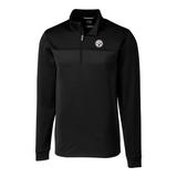 Men's Cutter & Buck Black Pittsburgh Steelers Big Tall Traverse Stripe Half-Zip Pullover Jacket