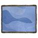 Ebern Designs Leffel Heavy Hand Drawn Waves Woven Cotton Blanket Cotton in Gray/Blue | 52 H x 37 W in | Wayfair 2E042662CC114358BD18F72B4E184C6C