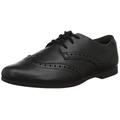 Clarks Scala Lace Youth Leather Shoes in Black Narrow Fit Size 4