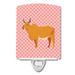 Caroline's Treasures Zebu Indicine Cow Check Ceramic Night Light Ceramic in Pink | 6 H x 3 W x 3 D in | Wayfair BB7825CNL