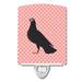 Caroline's Treasures Budapest Highflyer Pigeon Check Ceramic Night Light Ceramic in Pink | 6 H x 3 W x 3 D in | Wayfair BB7947CNL