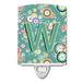 Caroline's Treasures Circle Initial Alphabet Ceramic Night Light Ceramic in Green/White | 6 H x 4 W x 3 D in | Wayfair CJ2015-WCNL