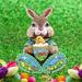 The Holiday Aisle® Easter Bunny Wooden Garden Stake Wood in Blue/Brown/Green | 32 H x 24 W x 16 D in | Wayfair 6F78F3605ED64D7B9522A0AECBA5E9E0