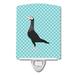 Caroline's Treasures English Carrier Pigeon Check Ceramic Night Light Ceramic in Blue | 6 H x 3 W x 3 D in | Wayfair BB8119CNL