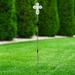 Exhart Solar Acrylic & Metal Cross Garden Stake w/ Thirteen LED Lights, 4 by 34 Inches Resin/Plastic/Metal in White, Size 36.0 H x 4.25 W x 5.0 D in