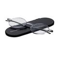 ThinOptics Manhattan Reading Glasses 2.00 Round Clear Frames With Milano Magnetic Case - Thin Lightweight Compact Readers 2.00 Strength