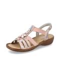 Rieker Damen Riemchensandalen 60855, Frauen Sandalen,Sandaletten,Sommersandalen,bequem,flach,Sommerschuhe,Freizeitschuhe,rosa (31),36 EU / 3.5 UK