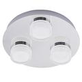 LITECRAFT Bolton LED Bathroom Flush Ceiling Light Spotlight Bar/Plate in Chrome (3 Light Spotlight Plate)