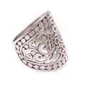 Handmade Sterling Silver Wide Band Ring from Indonesia 'Memory of Bali'