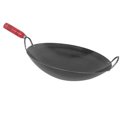 Thunder Group 14" Iron Mandarin Wok with Wood Handle