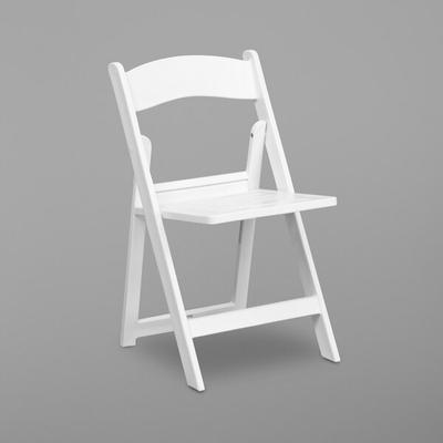 Flash Furniture LE-L-1-WH-SLAT-GG Hercules Series White Resin Folding Chair with Slatted Seat