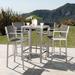 Wade Logan® Caggiano 5 Piece Bar Height Outdoor Dining Set Glass/Wicker/Rattan | 27 W x 27 D in | Wayfair 56FCBED86904485C8E0EF47AD991C9E2