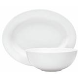 Mikasa Delray 14-Inch Oval Platter & 9-Inch Vegetable Bowl Set Bone China/All Ceramic in White | 3.346 H x 11 W in | Wayfair 5188294