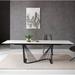 Orren Ellis Imboden Extendable Dining Table Glass/Metal in Black/White | 30 H in | Wayfair DEEC954014964D18A475086E1C27E495