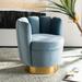 Barrel Chair - Everly Quinn Skye Tufted Barrel Chair Velvet/Fabric in Blue | 25.5 H x 29.9 W x 29.9 D in | Wayfair 2D83D424CF1F4BF6BD0D91706ED2BB10