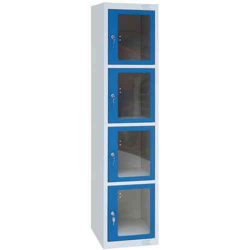 Vestiaire 4 Cases Portes À Monter Polyc Gris/bleu - Manutan Expert