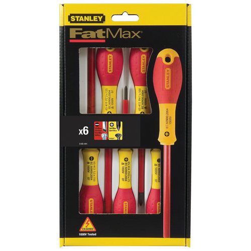 stanley 1 jeu de 6 pièces tournevis isolés et testeur fatmax®