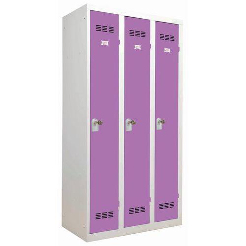 Vestiaire Industrie Propre 3 Colonnes 300mm Moraillon Prune - Vinco
