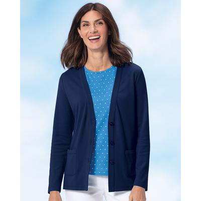 Appleseeds Women's Kate Everyday Knit Cardigan - Blue - 2X - Womens