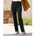 Draper's & Damon's Women's Slimtacular® Straight Leg Pull-On Denim Jeans - Black - PS - Petite Short