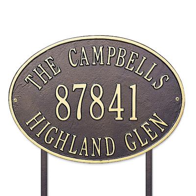 Hawthorne Address Plaques - Lawn Plaque, Pewter with Silver Type Lawn Plaque, Estate - Frontgate