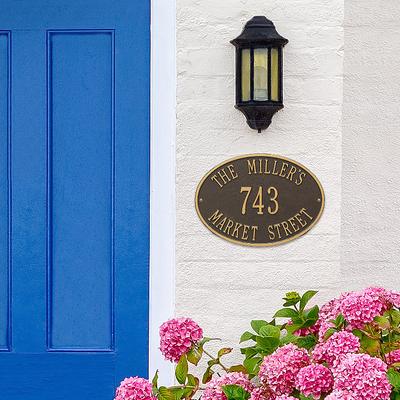 Hawthorne Address Plaques - Lawn Plaque, Antique Brass with Matching Type Lawn Plaque, Standard - Frontgate