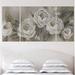 Wexford Home A Premium 'Cottage Roses' Painting Multi-Piece Image on Canvas Metal in White | 40 H x 80 W x 1.5 D in | Wayfair 19116-40403P