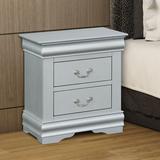 Charlton Home® Petterson 2 - Drawer Nightstand in Gray Wood in Brown/Gray | 23.54 H x 21.2 W x 15.43 D in | Wayfair