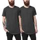 Urban Classics Herren Shaped Long Tee 2-Pack T-Shirt, charcoal/charcoal, L