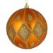 Vickerman 529508 - 6" Antique Gold Matte Glitter Diamond Ball Christmas Tree Ornament (3 pack) (N188230D)