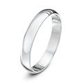 Theia Unisex 9ct White Gold Super Heavy D Shape Polished 3mm Wedding Ring - Size K