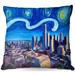 Ebern Designs Runkle Couch Starry Night Dallas Skyline Throw Pillow Polyester/Polyfill blend | 20 H x 20 W in | Wayfair