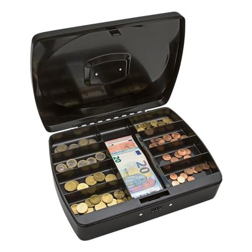 Zahlenschloss Geldkassette »DIN A4« mit 9-Fächer-Münzeinsatz schwarz, Wedo, 33x9x24 cm